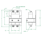 2 Pole Normally Open 30 AMP Dimensions with Universal Backplate
