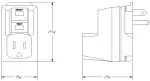 GFCI Receptacle Dimensions