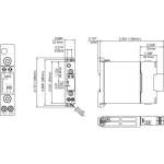 MDI Single Pole SSR Dimensions with Heat Sink