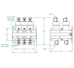 3 Pole Normally Open 60 AMP Dimensions