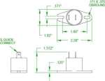 MDI Tip-Over Switch BTOO-.25C-8 Dimensions