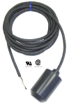 Pump Duty Float Switch - 10 Foot - Tetherless | Internally Weighted - Normally Open - Narrow Angle - Skived Cord Ends